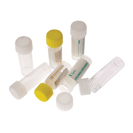 Techno Plas Flat Bottom Tube Unlabelled G/Sterile Yellow Cap 5ml