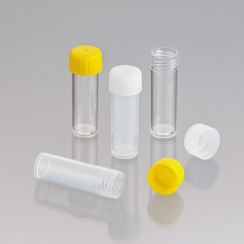 Techno Plas Flat Bottom Tube Labelled G/Sterile Yellow Cap 5ml
