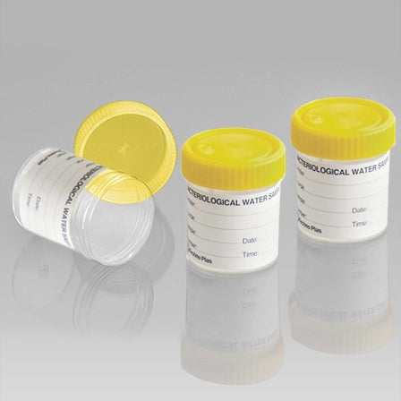 Techno Plas Flat Bottom Container Labelled Yellow Cap CEM 70ml