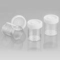 Techno Plas Flat Bottom Container Unlabelled Natural Cap CEM 70ml