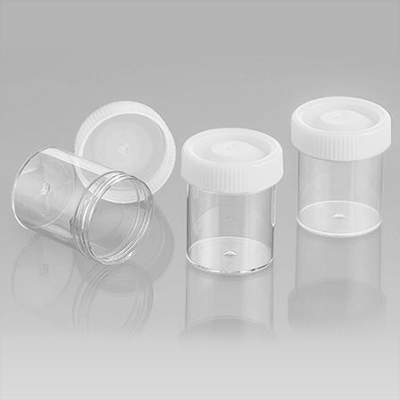 Techno Plas Flat Bottom Container Unlabelled Natural Cap CEM 70ml