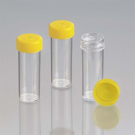 Techno Plas Universal Flat Bottom Container Unlabelled G/Sterile Yellow Cap 30ml