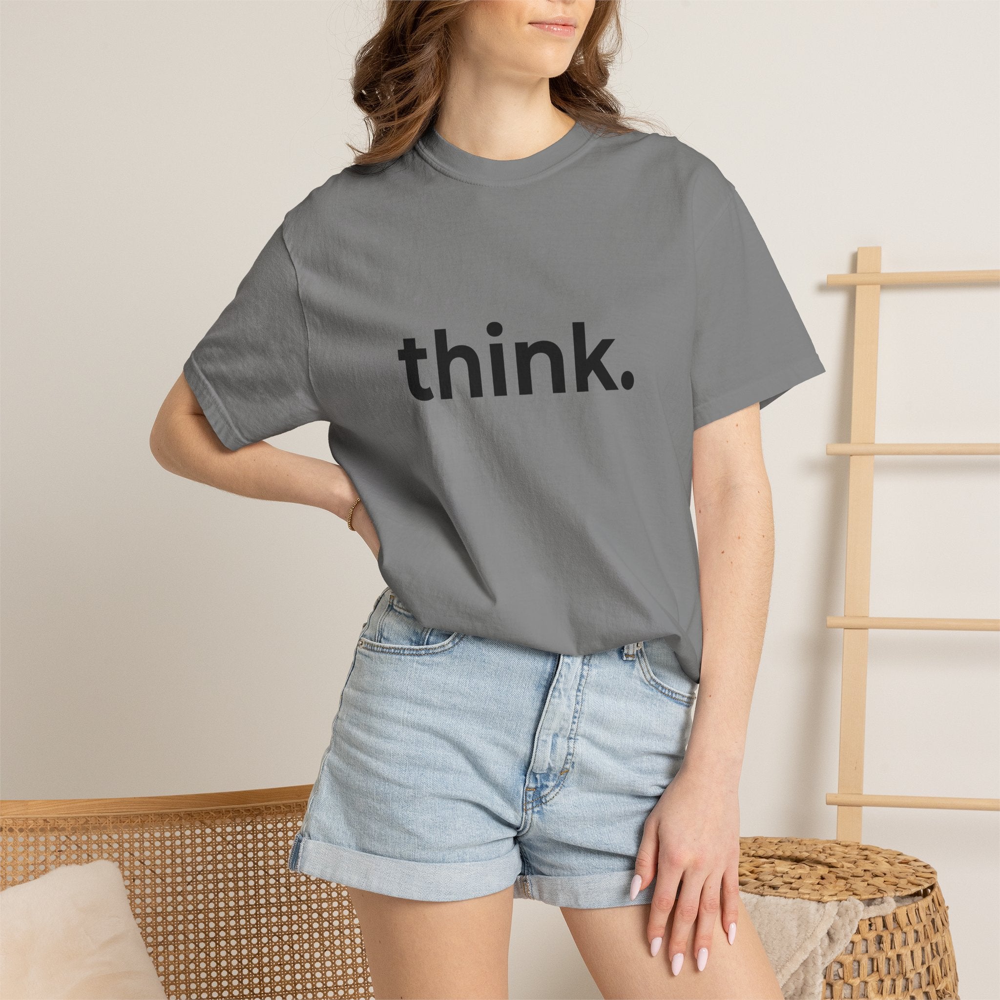 think. T-Shirt | Minimal Typography Tee, Inspirational Text Shirt