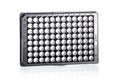 Greiner 96 Well Medium Binding Plate Black uClear Bottom with Lid Flat Wells