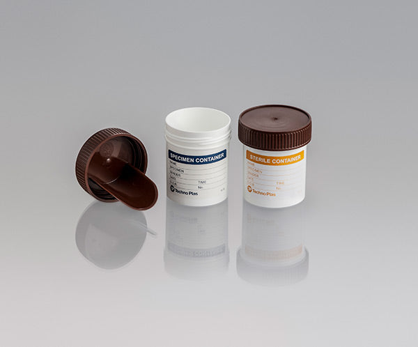 Techno Plas Container White Lab Brown Cap 70ml
