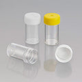 Techno Plas Flat Bottom Container Unlabelled Yellow Cap G/Sterile 25ml